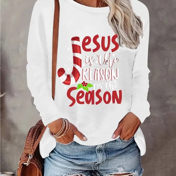 Jesus is the Reason for the Season Long Sleeve Tee - Picture 1 of 4